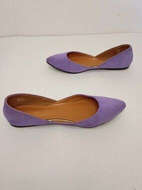 Ollio Purple Faux Suede D’Orsay Pointed Toe Flats Size Women’s 9